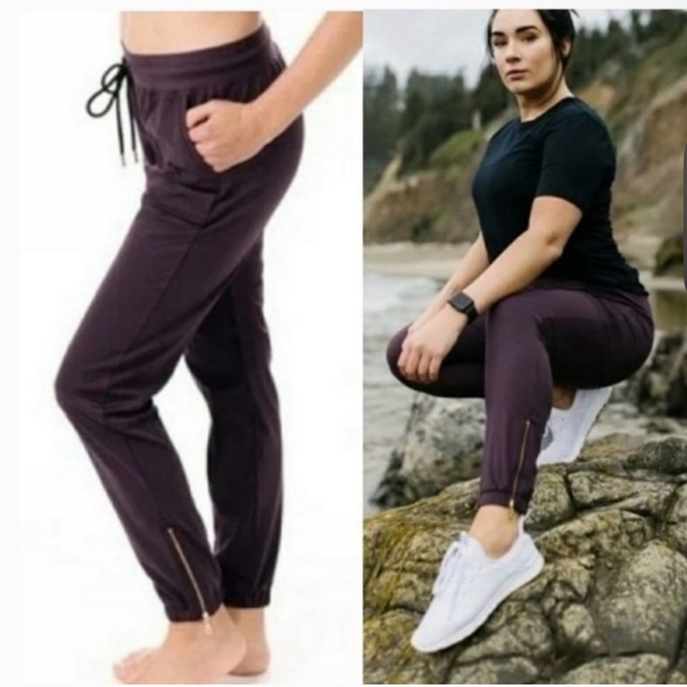 Women's Zyia Active Plum Peak Zipper AND Cuffed Joggers! TWO pair!!!!!!!!!!